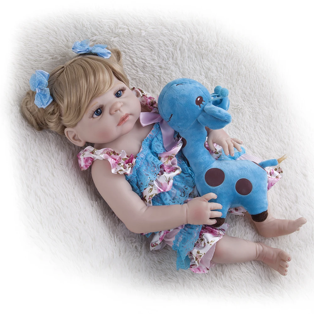 55 см Силиконовая виниловая Кукла Reborn Baby Doll Toys Girls Bonecas 22 дюйма новорожденная