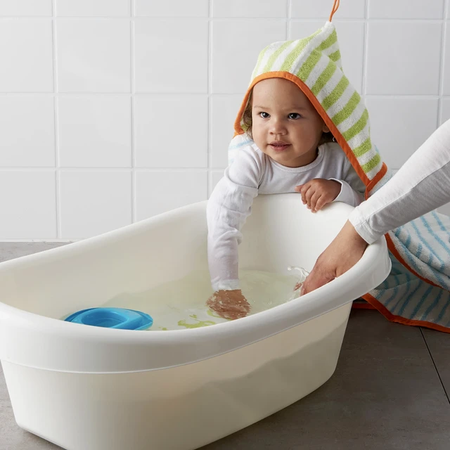 Vasca da bagno per bambini in plastica per neonati antiscivolo bianca da 0  a 36 mesi per bambini che nuotano vasca da bagno per neonati