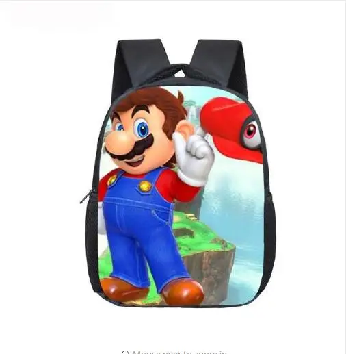 12 дюймов Super Mario Bros Соник печать детский сад Infantile маленький рюкзак для детей мультфильм школьные сумки детей - Цвет: as pictures