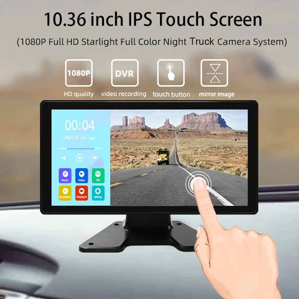 hidden surveillance cameras with audio 10.36 inch IPS Touch Split Screen  AHD Car Monitor 4CH Vehicle DVR MP5 Bluetooth Mobile Phone Cast with Parking Video Recorder outdoor camera system