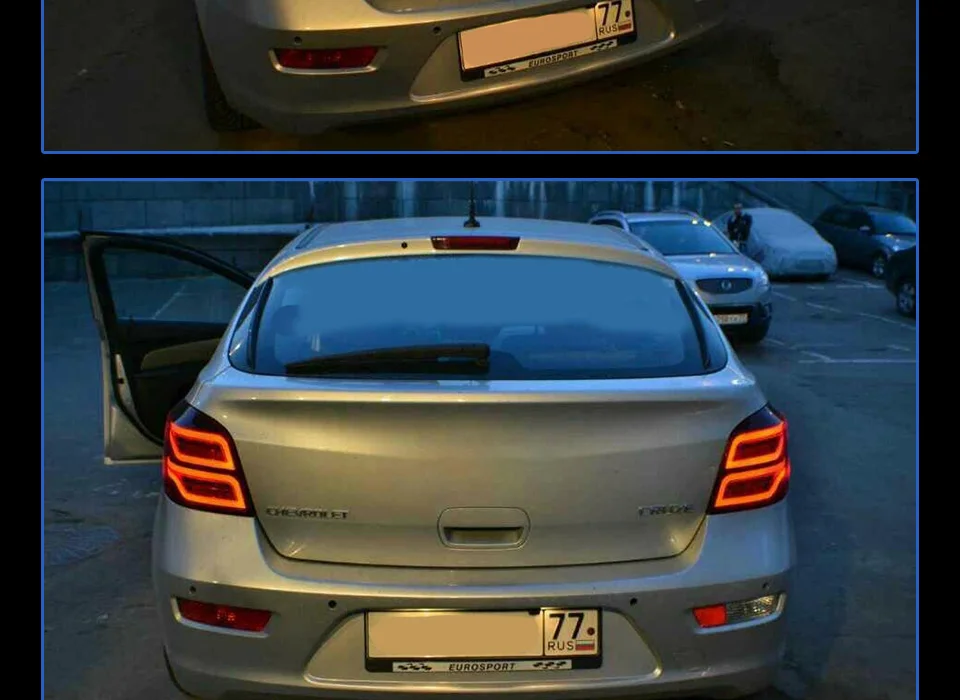 AKD Тюнинг автомобилей задний светильник s для Chevrolet Cruze хэтчбек задний светильник s светодиодный DRL ходовой светильник s Противотуманные фары с ангельскими глазками задний светильник