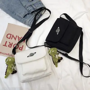 

Japanese New Style Fashion Overalls Canvas Bag Korean Casual Postman Bag Female Student Messenger Bag