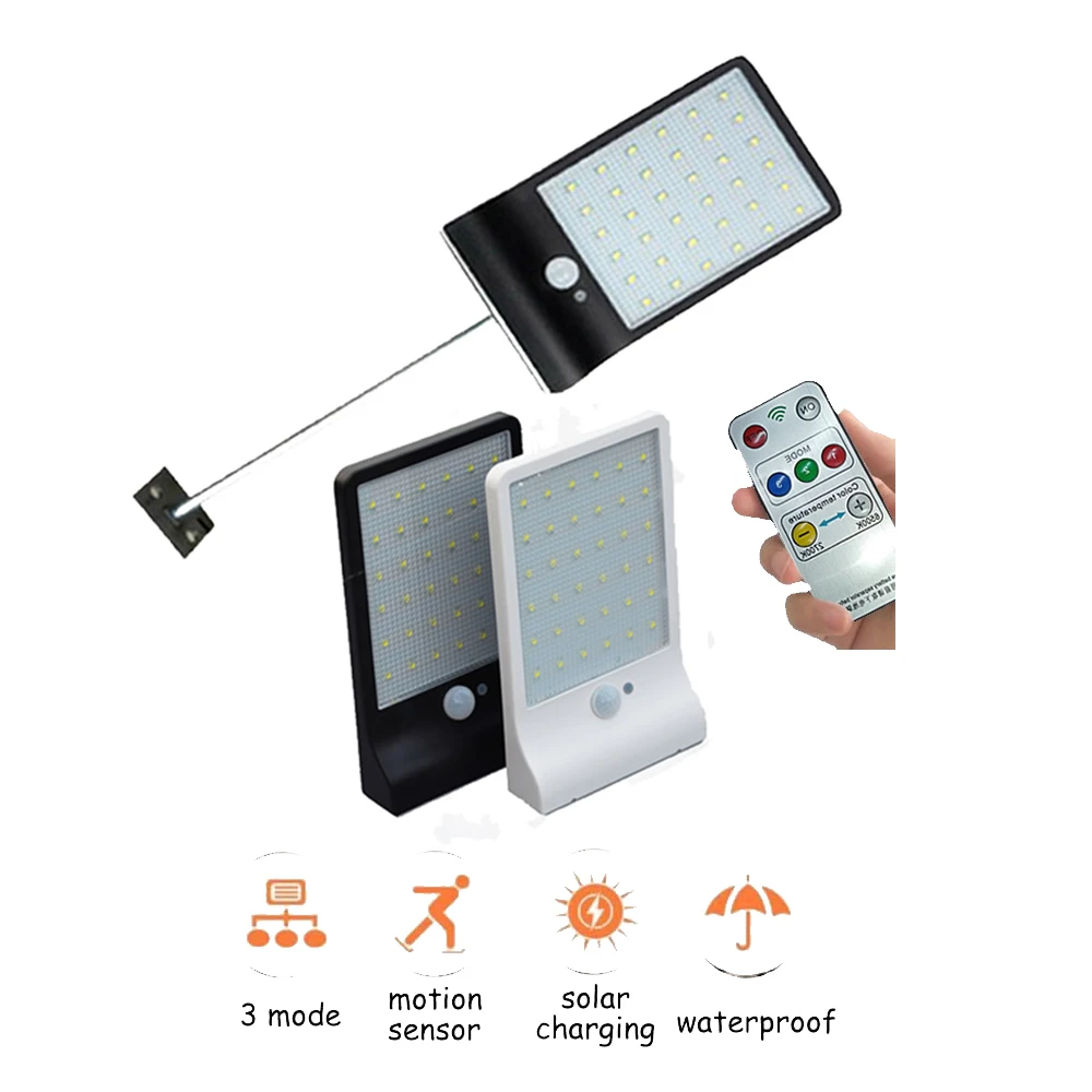

remote 48/36 led Solar powered Solar Power Wall Light Outdoor Indoor Waterproof Energy Saving Street Yard Path Home patio