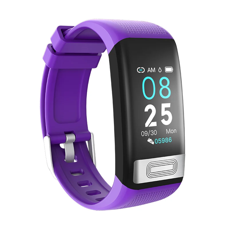 ECG PPG смарт-браслет часы кровяное давление smartwatch монитор сердечного ритма Спорт фитнес-трекер для ios android здоровье браслет - Цвет: Purple
