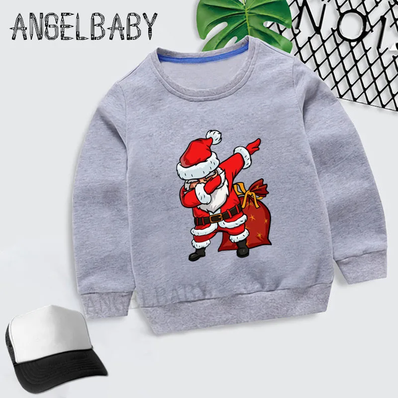 Г. Детские толстовки для маленьких девочек с изображением рождественского Санты; осенне-зимние детские толстовки с капюшоном; свитер с длинными рукавами для мальчиков; KYT5112 - Цвет: 5112K-Gray