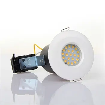 

4 x GU10 Fire Rated Recessed Downlight Satin Chrome Fixed Bathroom Spotlight