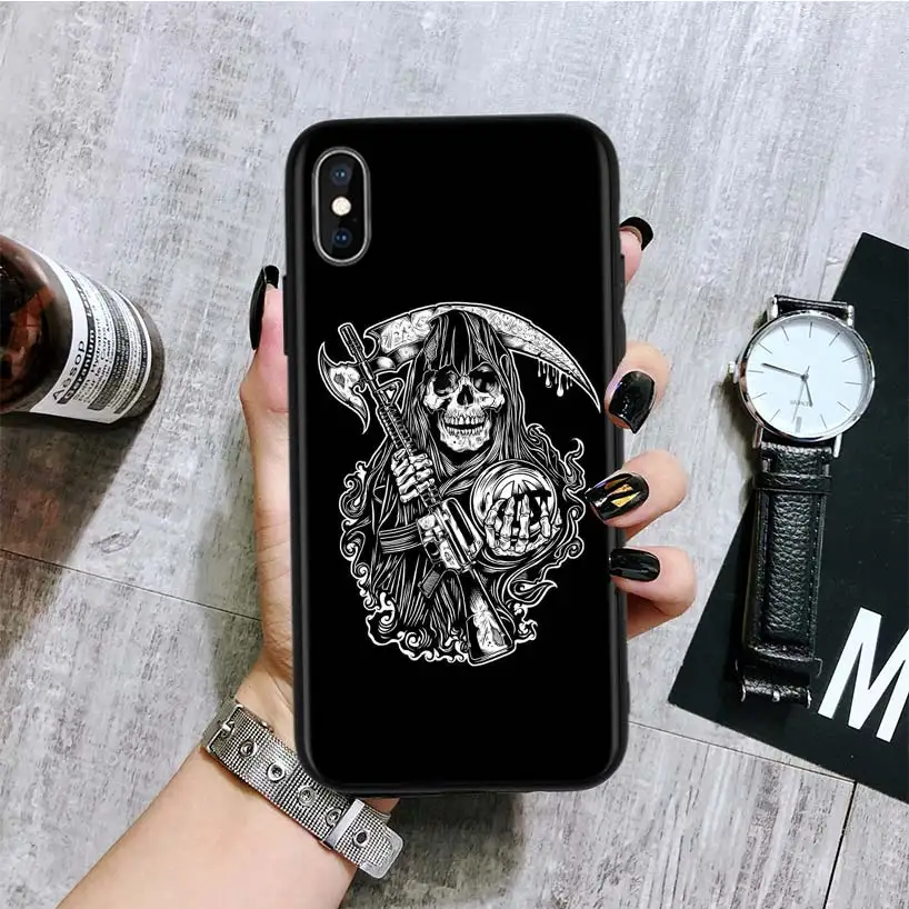 BA007-6 Американский ТВ сыновья анархия черный чехол для телефона Apple IPhone 11 Pro XS MAX XR 7 8 6 6S Plus X 10 Ten 5 5S SE Coque S - Цвет: BA007-6