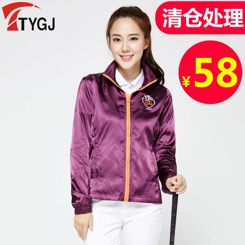 

Ttygj Autumn And Winter Sports Casual Golf Apparel WOMEN'S Long Sleeve Thin Coat Golf Jersey Trench Coat