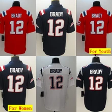 Все сшитые мужские wo Мужские Молодежные Детские футболки из Новой Англии Tom Brady 12
