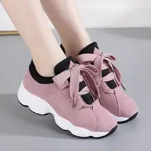 Women's Chunky Sneakers Fashion Women Platform Shoes Lace Up Breathable Air Vulcanize Shoes Women Female Trainers Dad Shoes