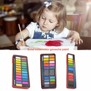 

12/18/24 Solid Watercolor Paint Set Convenient Practical User-friendly Design Kindergarten Art Drawing Water Color Pigment