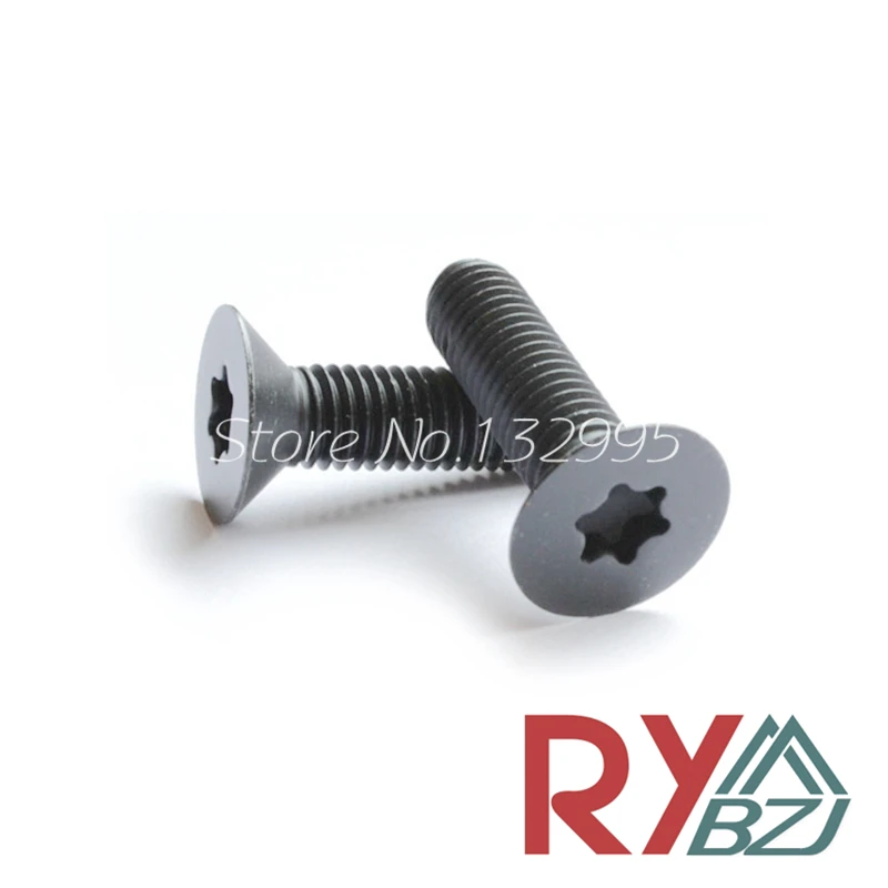 Винт с плоской головкой из углеродистой стали черного цвета M2 M2.5 M3 M4 потайной