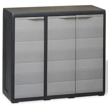 

vidaXL Garden Storage Cabinet with 2 Shelves Black and Grey