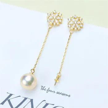 

NEW ARRIVAL 925 Sterling Silver Earrings Mountings Findings Settings Jewelry Parts Fittings Accessories for Pearls Beads Stones