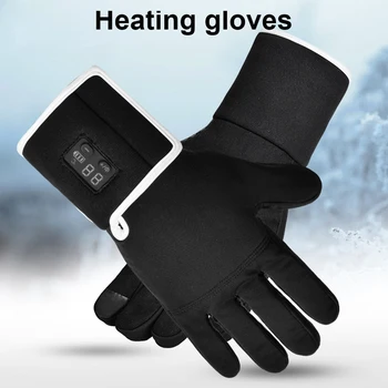 

1pair Men Women Rechargeable Heated Gloves Temperature Adjustment Winter Driving LED Digital Display Outdoor Sports Soft Liners