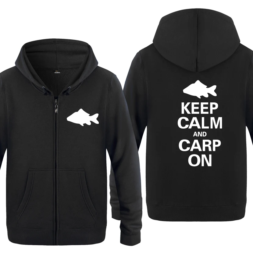Keep Calm and Carp on Новинка Забавные толстовки мужские мужские флисовые кардиганы на молнии толстовки с капюшоном - Цвет: HEY BAT