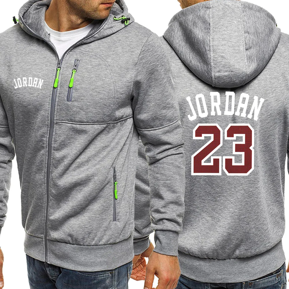 Jordan 23 мужские куртки на молнии мужской брендовый спортивный костюм хипстерские пальто Осенняя флисовая Спортивная одежда Мужская Повседневная Толстовка с капюшоном - Цвет: light gray6