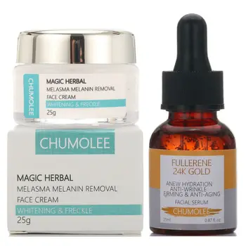 

CHUMOLEE whitening Freckle cream + 24k gold serum Remove melasma face cream Alpha Arbutin whitening serum skin care