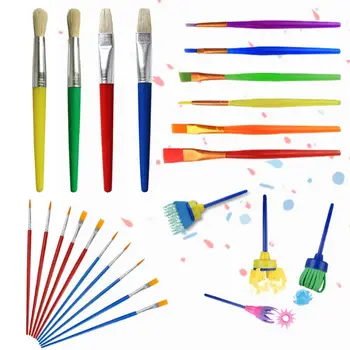 

Painting Tool Kit Paint Supplies Include Paint Cups with Lids Palette Tray Muti Sizes Paint Pen Brushes Set for Kids Gifts 34PCS