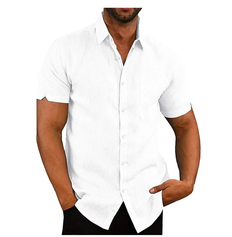 Мужская Роскошная летняя однотонная Свободная рубашка с коротким рукавом, мягкая футболка, 4 цвета