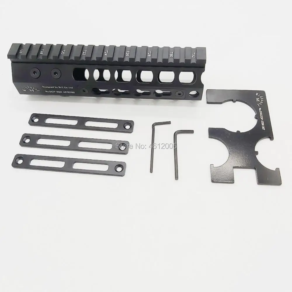 7 дюймов тактический ar15. 223 5,56 mlok keymod compatibele handguard свободном тонкий ar 15 Handguard Quad рельсовая сталь гайка для M4 M16