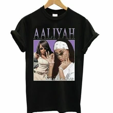 Aaliyah черная футболка графическая Ретро винтажная рубашка Топ с принтом 90s хлопок