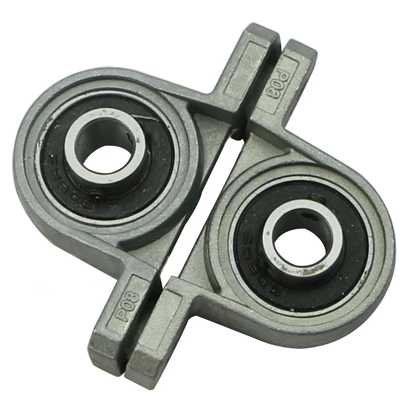 2Pcs/set 8mm Diameter Pillow Bearing  Zinc Alloy Pillow Block Mounted Ball Bearing Solid Base For KP08