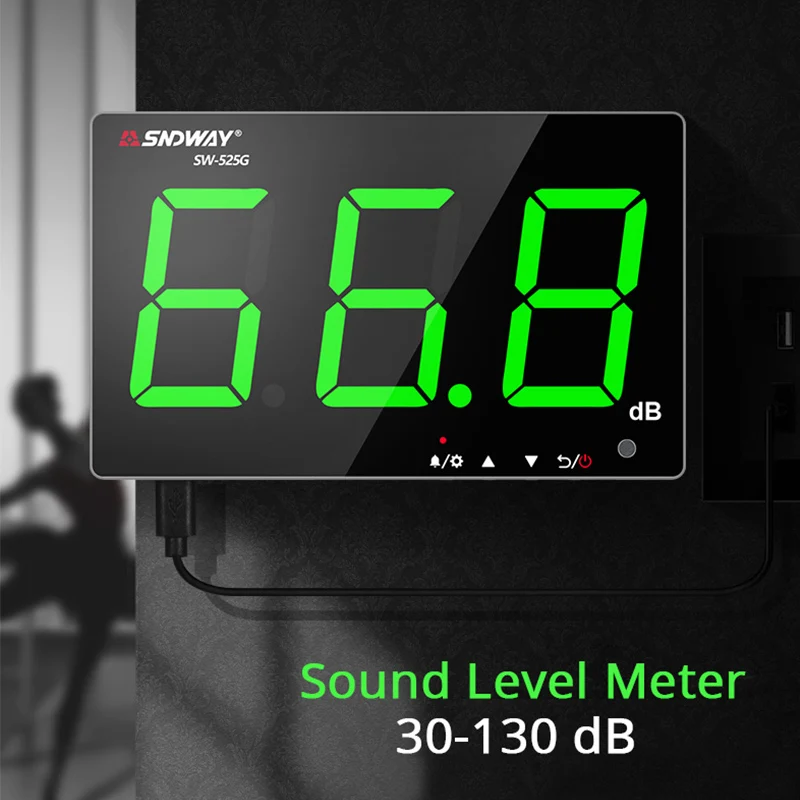 Sndway Medidor de Nível de Som Digital com Indicador Lcd de 30 a 130db Ferramenta de Medição de Ruídos para Pendurar na Parede Medidor de Decibéis Medidores de nível de som - Image 2