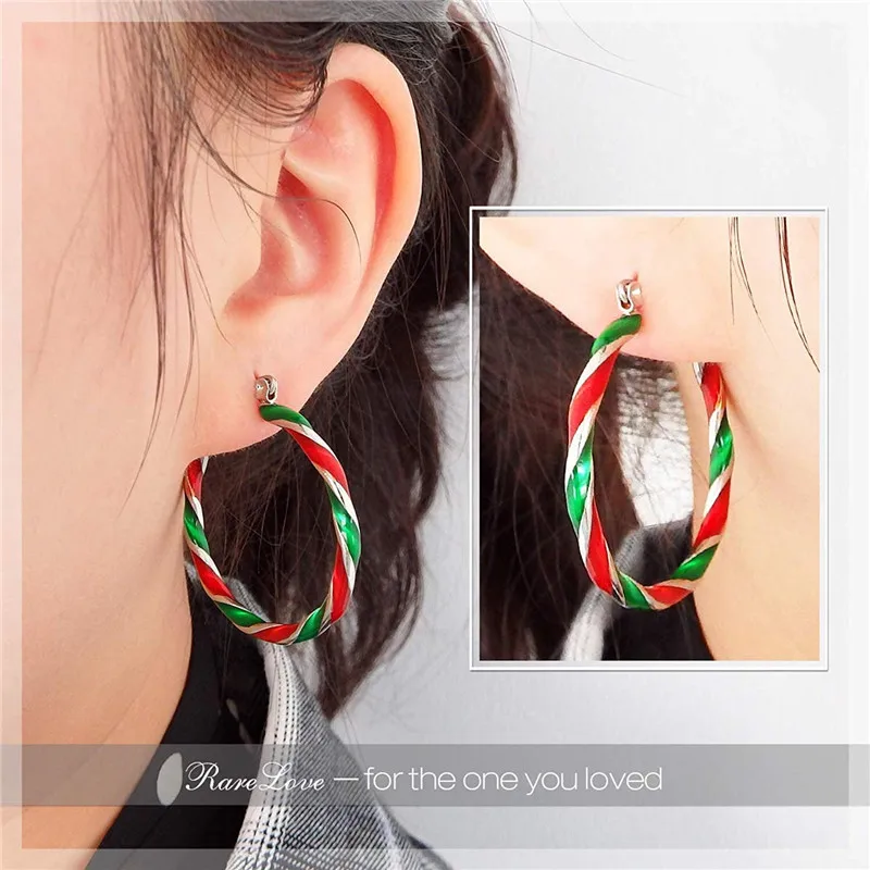 

Exaggerate Atmosphere Fashion Personality Christmas Color Spiral Geometry Earrings Earrings for Women Christmas Earrings Gifts