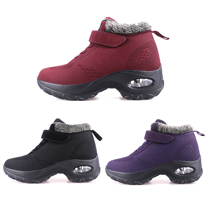 STRONGSHEN Women's Winter Casual Shoes Fashion Shoe With Fur Keep Warm Outdoor Casual Sports Increase Comfortable Footwear