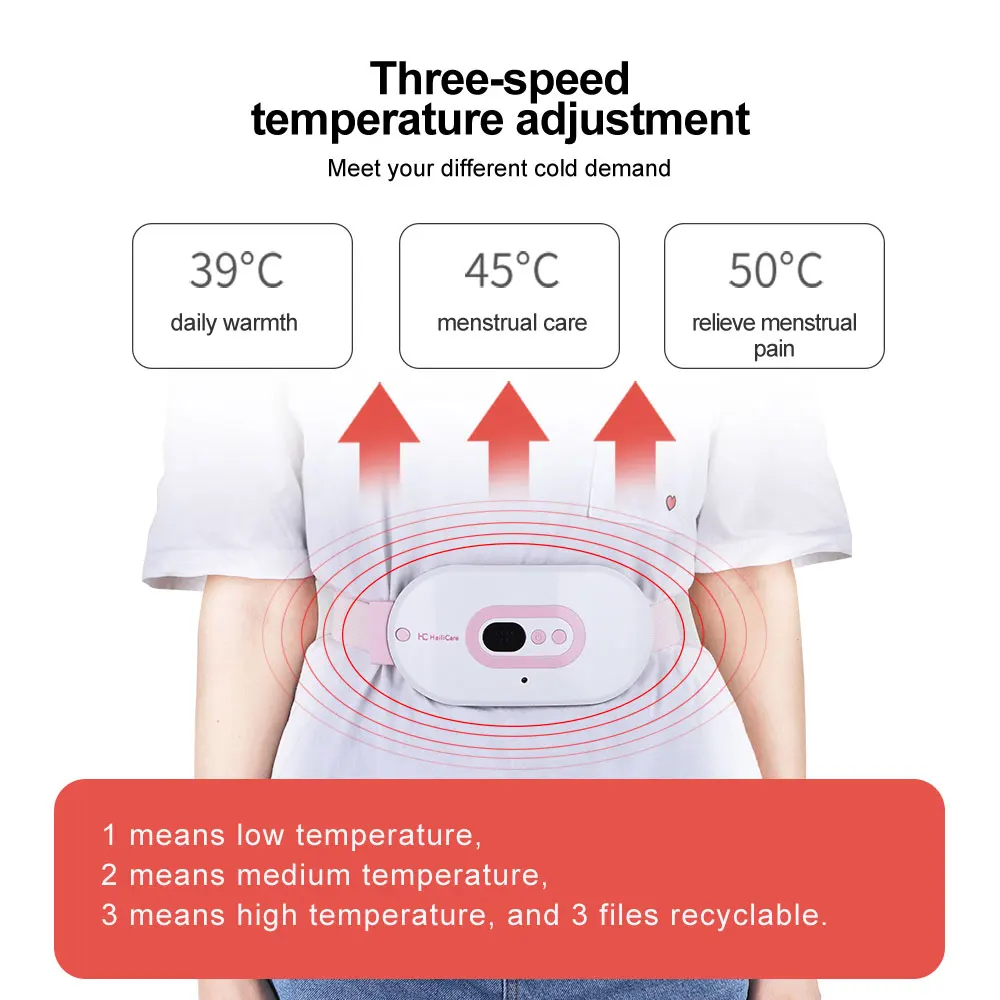 Розовый женский теплый пояс для матки, Электрический инфракрасный нагревательный пояс для менструации, поясная подушка для женщин, облегчение боли в спине, поясничная поддержка, USB