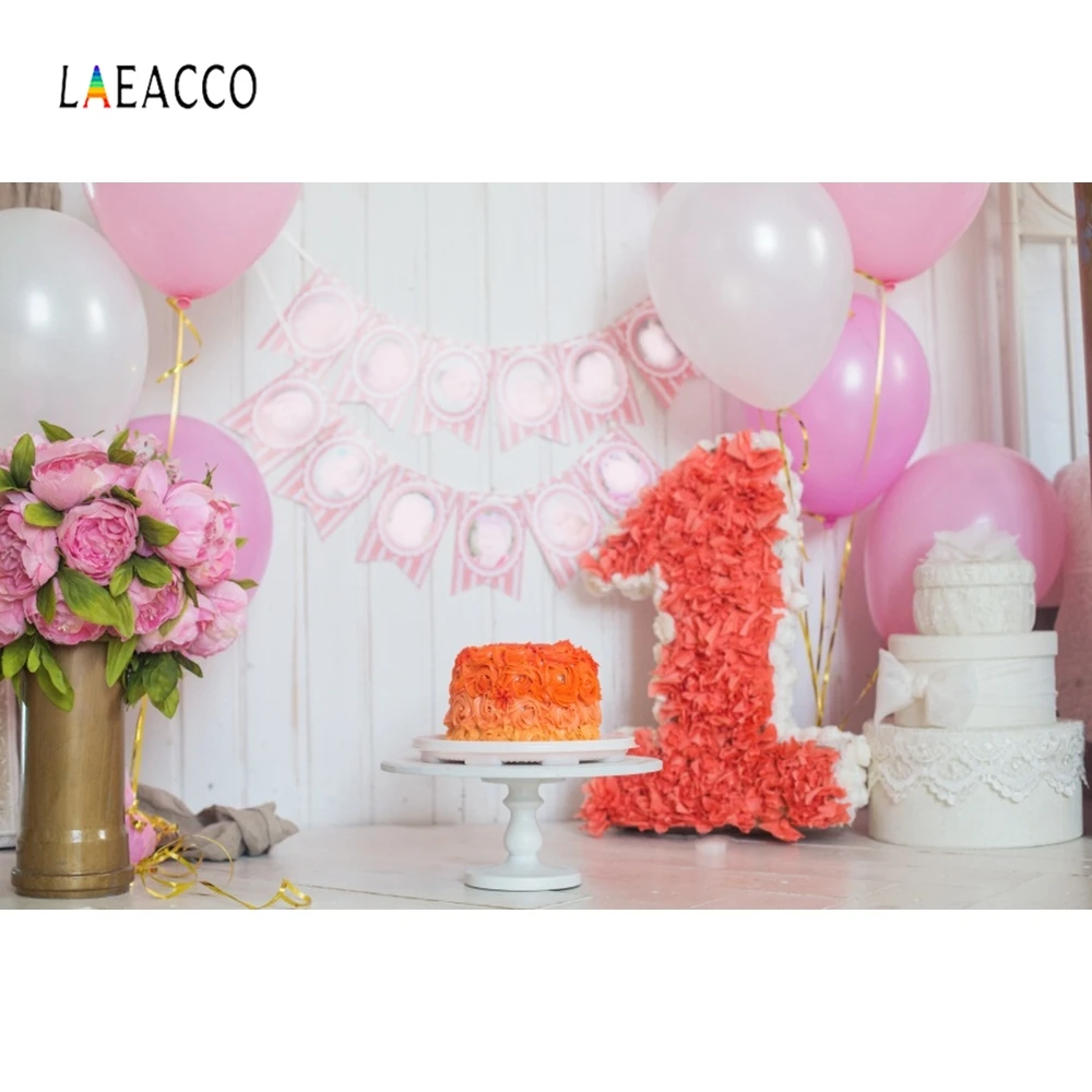 Laeacco детские 1 день рождения воздушные шары Цветы бабочки вечерние Фото фоны индивидуальные фотографический фон для фотостудии