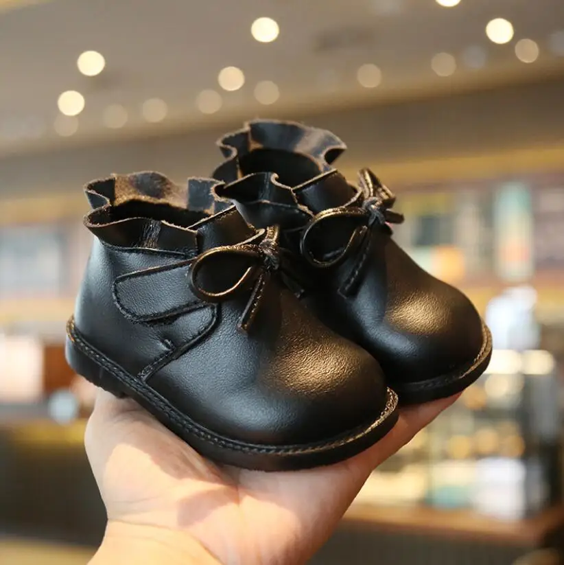 Autumn Baby Girls Boys Toddler Shoes Infant Casual Running Shoes Soft Bottom Comfortable Breathable Child Sneakers Martin Boots - Цвет: Черный