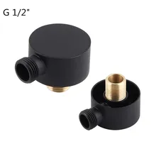 Shower Head Connector Bathroom Accessories Brass Body Bracket Black Wall Mounted Shower Hose Connector support Arm Chrome