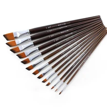 13 шт угловатые акварельные кисти нейлоновые кисти для волос художники краски для школы акрил, гуашь краски, художественные принадлежности