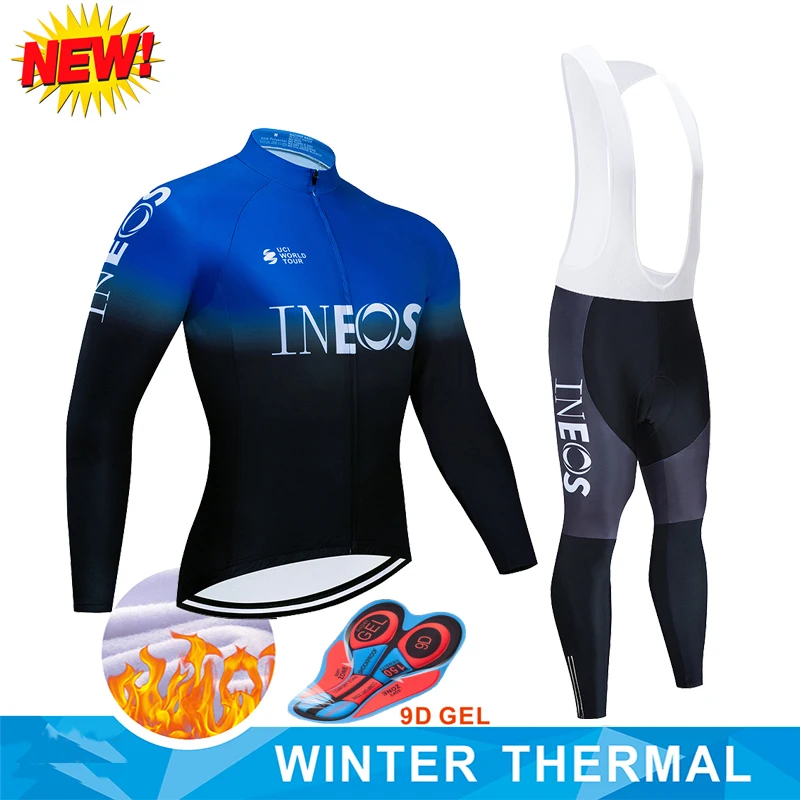 

ineos 2020 winter warm fleece cycling cycling pants suit men's breathable wear-resistant mountain bike suit long sleeve suit