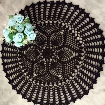 

HOT Round Handmade Lace cotton table place mat pot pad Cloth crochet wedding placemat cup mug tea coffee coaster doily kitchen