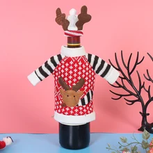 Чехол для рождественской бутылки домашний Декор Санта Клаус Олень Снеговик мешки с орнаментом