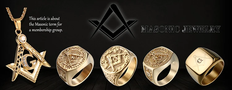 Olowu модные украшения для мужчин Винтаж Шарм масон, вольный каменщик масонские кольца панк нержавеющая сталь золотого цвета кольцо для мужчин s ювелирные изделия
