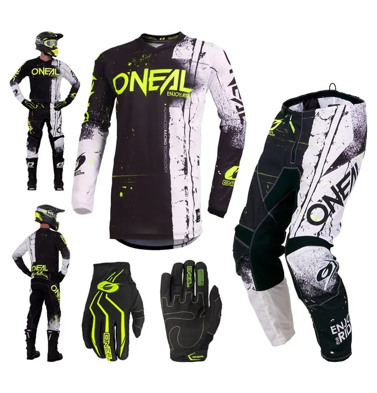 

2019 Motorcycle Riding Jersey + Pants suit Motocross Gear Set Gloves Adult Racing Gear Combination