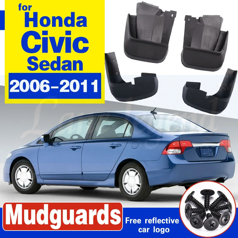 FreieFahrt Front Rear Splash Guard Mud Flap Set for Honda Civic 2006-2011 Mud Flaps 