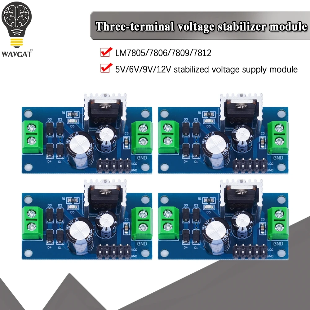 LM7805 LM7806 LM7809 LM7812 модуль источника питания постоянного/переменного тока с тремя клеммами регулятора