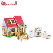 Миниатюрная кухня 3D DIY сборка деревянная игра-головоломка обучающая ствол игрушка Поддержка Детский Рождественский подарок