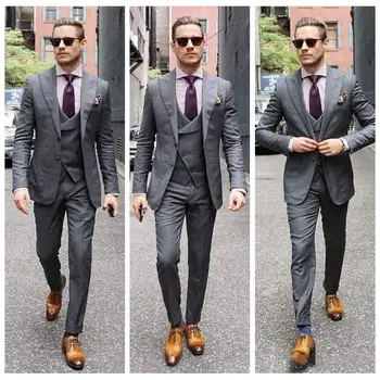 

Men's Suit 3 Piece Jacket Vest Pants Sets Tern masculino Slim Fit men Suit 2020 Wedding Groom Tuxedo Habit Homme Mariage