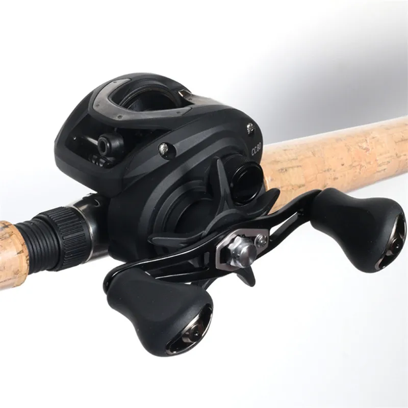 Carretel de Pesca Gota de Água Barco de Pesca Design do Corpo Carretel de Alumínio Rotativa Antiderrapante Aperto Roda Compacta Duplo Anodizado 18 High Quality Esporte e Lazer
