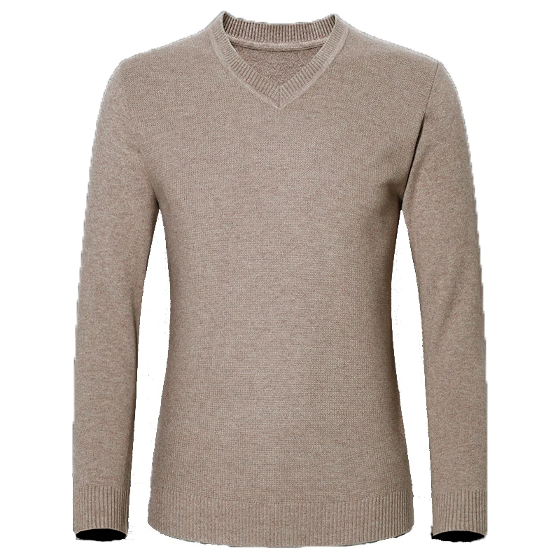 

MOGU Pure Color V-Neck Pullover Sweater Men 2019 Autumn New Casual Slim Fit Wool Solid Men Sweater Asian Size 8XL Men's Sweater