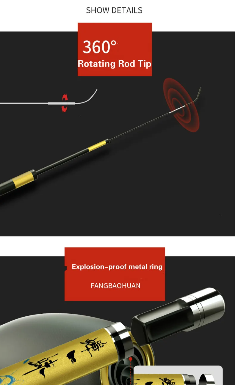 60T Carbon Karpfen Angelrute Tragbaren Teleskop Angelrute Ultra-licht Hand Pol Hand Canne Teleskop Angeln Peche Angeln getriebe Pesca – Detail 11
