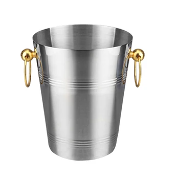 

Stainless Steel Wine Ice Bucket Chiller Golden Wine Bottle Cooler Champagne Beer Chiller Ice Barrel Silver Gold Whiskey Rack wit