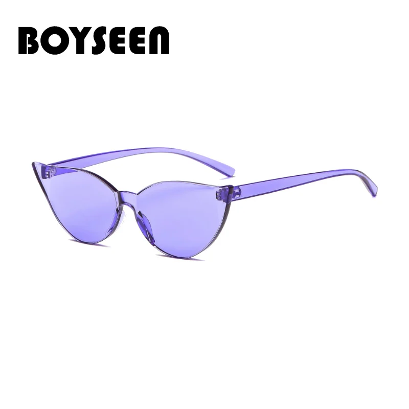 Женские солнцезащитные очки без оправы BOYSEEN брендовые дизайнерские кошачий глаз