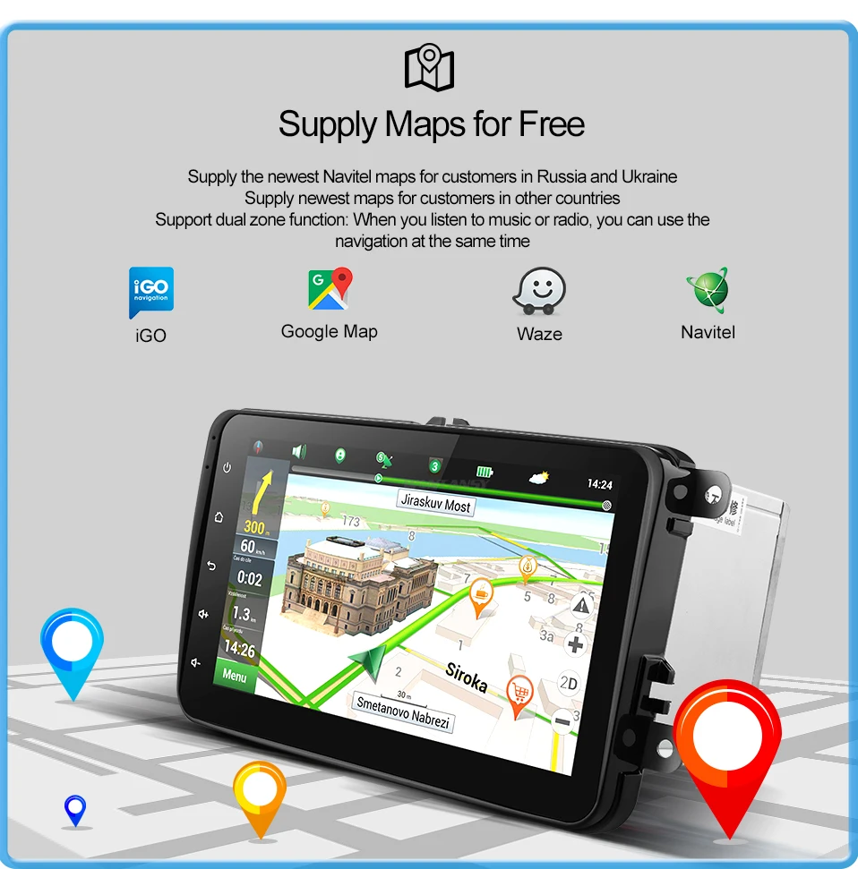 Gps 7 дюймов умное радио видео WIFI мультимедийный проигрыватель Универсальный автомобильный dvd для Nissan hyundai Toyota PX6 android 9,0